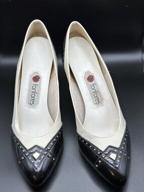 vintage Fanfares brand women's shoes appear to be 1940s style spectator pumps